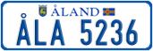 License plate of Åland, Cars (ÅLA 1234)