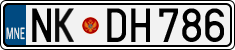 License plate of Montenegro, Cars