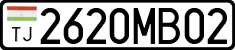 License plate of Tajikistan, Private owners (2009)