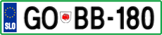 License plate of Slovenia, Cars
