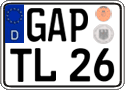 German license plate, Regular plates