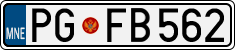 License plate of Montenegro, Cars