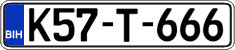 License plate of Bosnia and Herzegovina, Regular plates