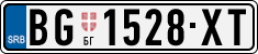 License plate of Serbia, Cars