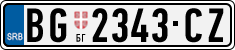 License plate of Serbia, Cars
