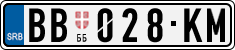 License plate of Serbia, Cars