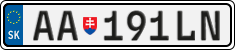 License plate of Slovakia, Cars