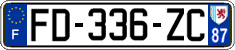 French license plate, SIV (ordinary)