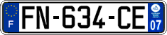 French license plate, SIV (ordinary)
