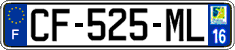 French license plate, SIV (ordinary)