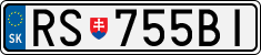 License plate of Slovakia, Cars