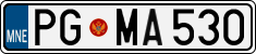 License plate of Montenegro, Cars