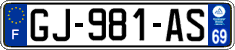 French license plate, SIV (ordinary)