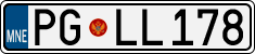 License plate of Montenegro, Cars