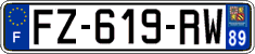 French license plate, SIV (ordinary)