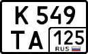 License plate Russia, Cars