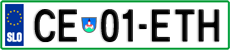 License plate of Slovenia, Cars