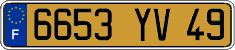 French license plate, FNI