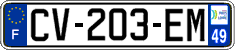 French license plate, SIV (ordinary)