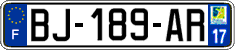 French license plate, SIV (ordinary)