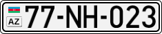 License plate of Azerbaijan, Cars