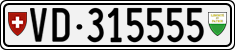 License plate of Switzerland, Cars