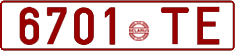 License plate Belarus, Cars (1992)