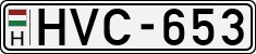 license plates of Hungary, Cars (1990)