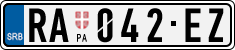 License plate of Serbia, Cars