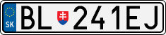 License plate of Slovakia, Cars