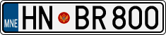 License plate of Montenegro, Cars