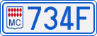 License plate of Monaco, Cars