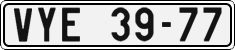 License plate of the Czech Republic, Cars (1960)