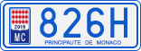 License plate of Monaco, Cars