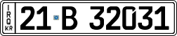 License plate of Iraq, 2022 year system