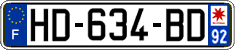 French license plate, SIV (ordinary)