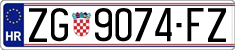 License plate of Croatia, Regular plates