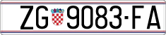 License plate of Croatia, Regular plates