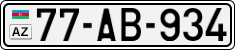 License plate of Azerbaijan, Cars