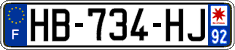 French license plate, SIV (ordinary)