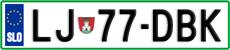 License plate of Slovenia, Cars