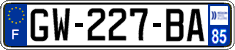 French license plate, SIV (ordinary)