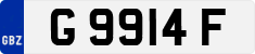 License plate of Gibraltar, Regular car plates (G 1234 A)