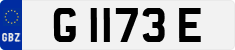 License plate of Gibraltar, Regular car plates (G 1234 A)