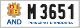 License plate of Andorra, Cars (A 1234)
