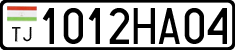 License plate of Tajikistan, Private owners (2009)