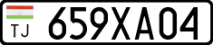 License plate of Tajikistan, Organizations (2009)