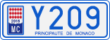 License plate of Monaco, Cars