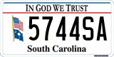 South Carolina, In God We Trust (1234AB/123 4AB)