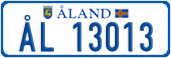 License plate of Åland, Cars (ÅL 12345)